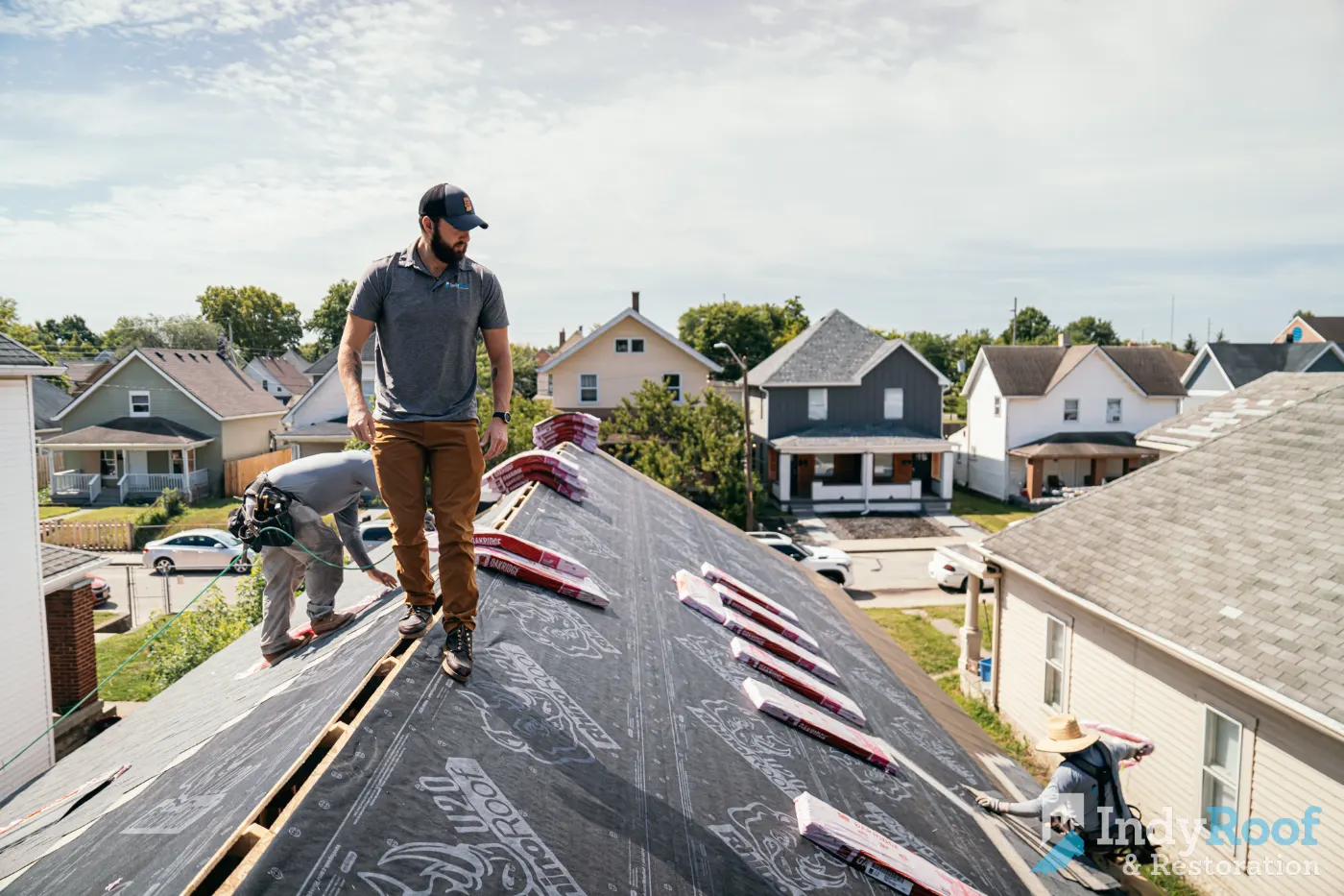 Tarping and dry-in on a Colfax commercial roof